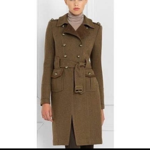 BCBGMaxAzria Jackets & Blazers - BCBGMaxazria Wool Military Style Long Trench Coat